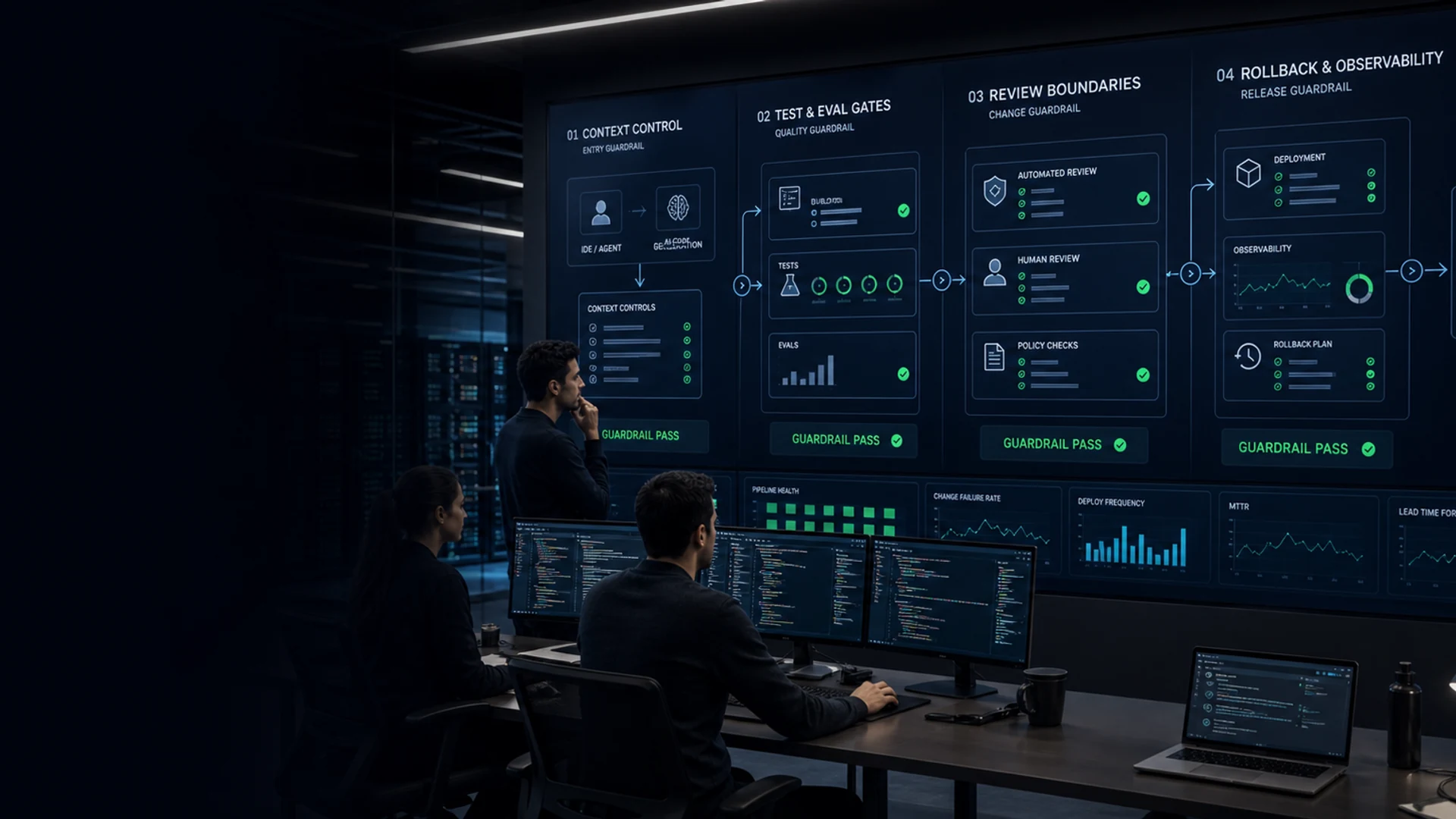The Four Guardrails That Separate AI Coding from AI Shipping editorial hero image
